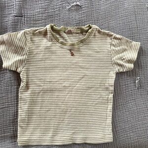 WHEAT Striped Short Sleeve Tee - Olive/White